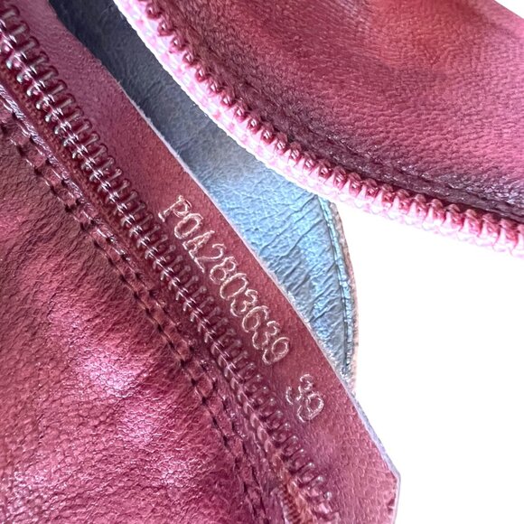 Socofy Red Floral Embellished Ankle Boots Size 39 US 8 - Picture 13 of 13